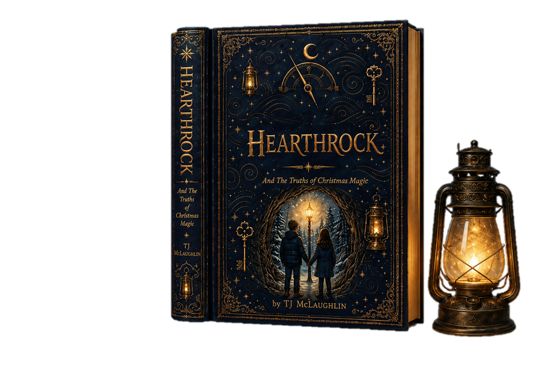Hearthrock: And The Truths of Christmas Magic book cover with lantern
