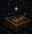 Open book with golden light